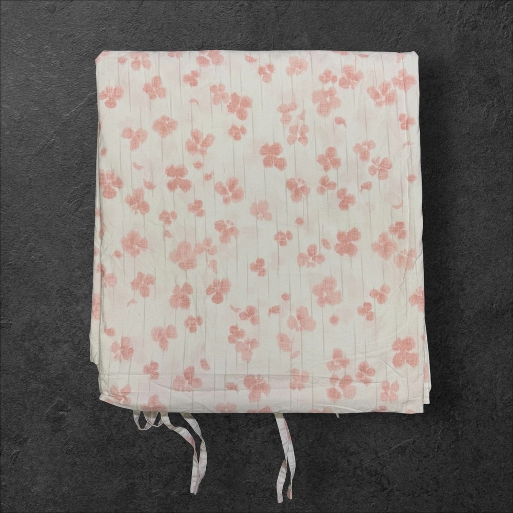 Lauren Ralph Lauren Anya Pink Floral Striped Tie Closure Queen Duvet Cover